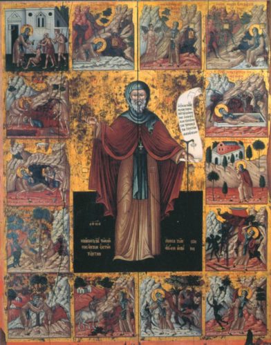 Житийная икона св. Антония Великого
