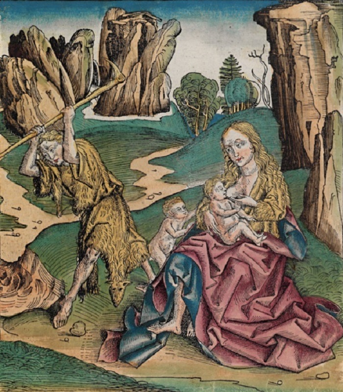 Адам и Ева в мировой живописи. Средневековая миниатюра «Адам и Ева после изгнания»