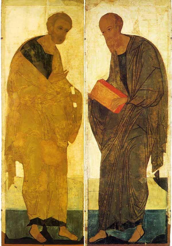 Андрей Рублёв. Апостолы Петр и Павел. 1408.
