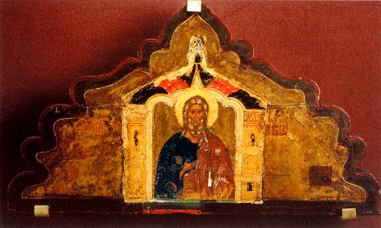 Фреска Праотец Исаак Цикл деталей икон деисусного чина иконостаса Благовещенского собора Московского Кремля