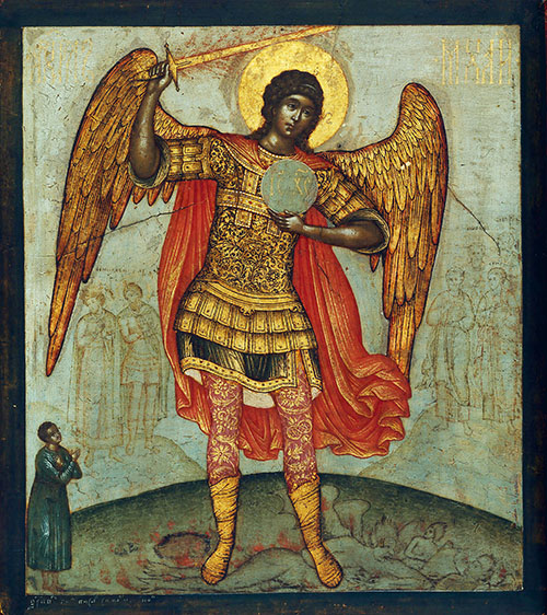 Архангел Михаил, попирающий дьявола. 1676 г., Государственная Третьяковская галерея